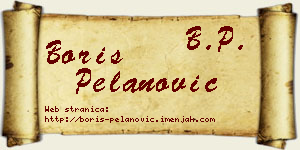 Boris Pelanović vizit kartica
